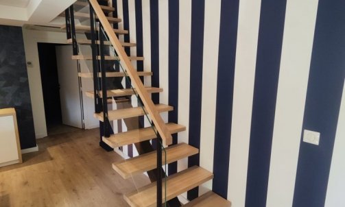 Escalier sur mesure métal et bois sans contremarche 